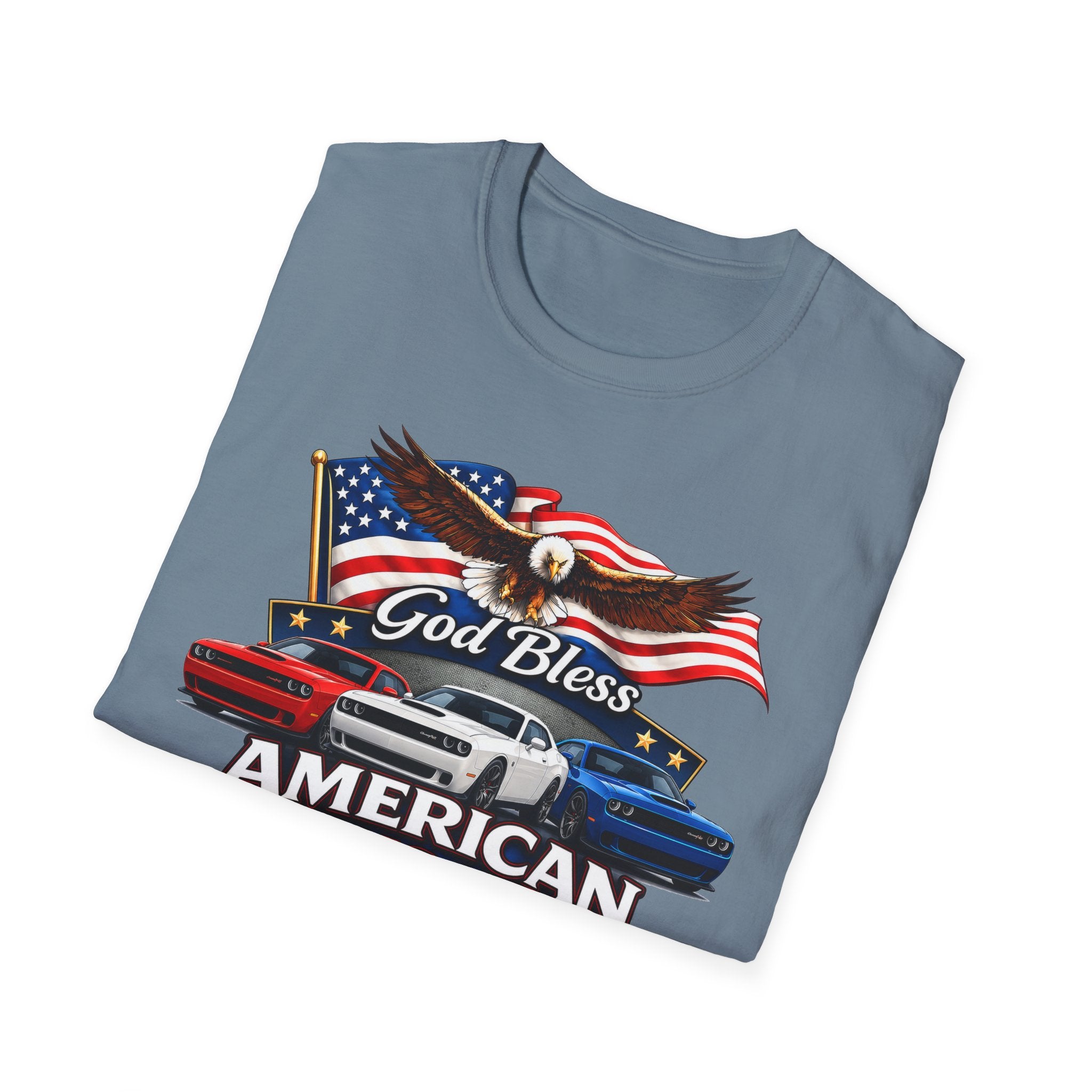 God Bless American Muscle Eagle Shirt - Challenger