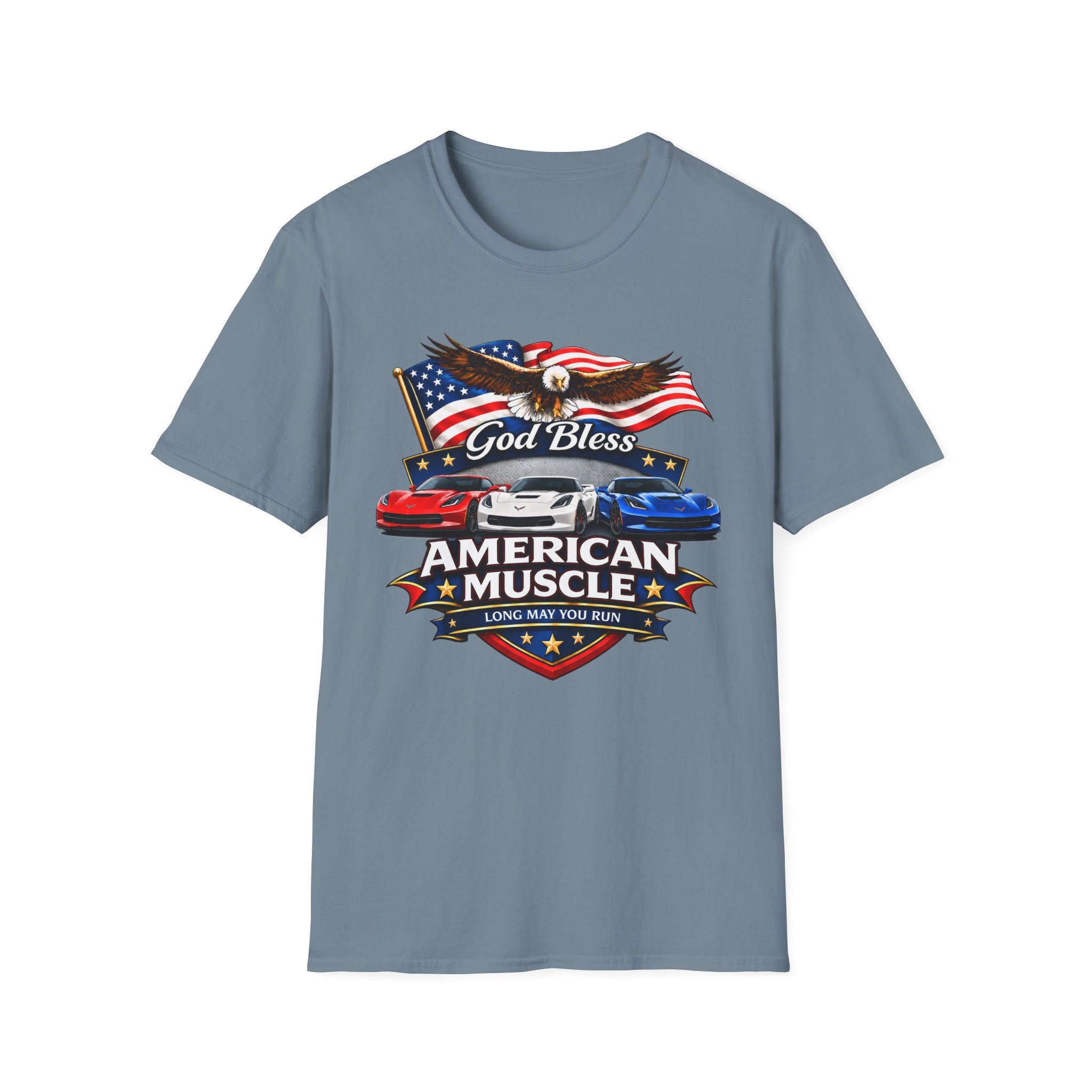 God Bless American Muscle Eagle Shirt - Corvette